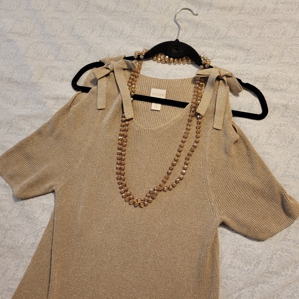 Gold Metallic Tunic Blouse